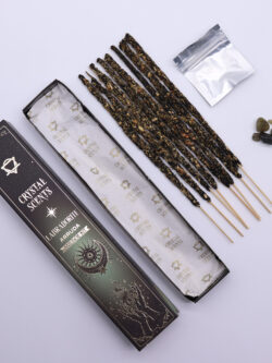 Kadzidełka Kryształowe Aromaty – Labradoryt i Ruta | Ochrona i Intuicja